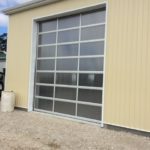 Garage door with multiple windows